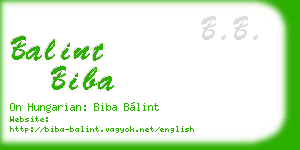 balint biba business card